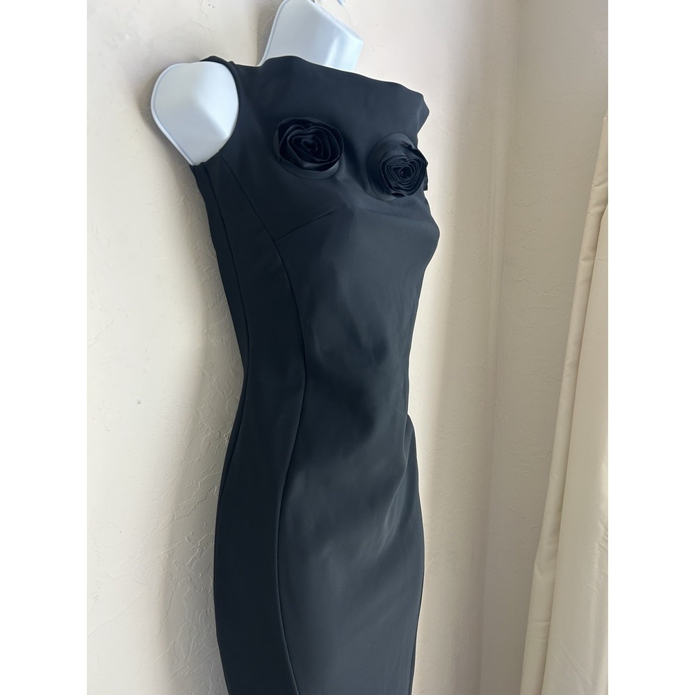 Chiara Boni Couture Sissel Rose Long Designer Gown 6 Maxi Dress Black Formal 42 - Picture 5 of 10